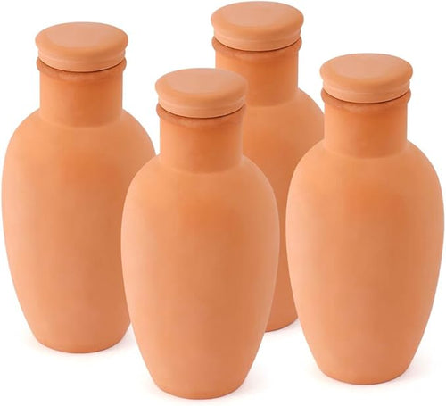 4pcs Ollas 3.1ร3.1ร6inch Terracotta Watering Pots Terracotta Self Watering Planter Insert Self Watering Planter with Terra Cotta Clay Irrigation Pots watering system for outdoor plants Irrigation
