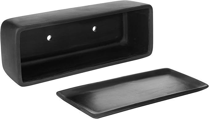 MyGift Matte Black Ceramic Indoor Plant Pot Succulent Planter, Decorative Flower Planter with Drainage Hole and Removable Tray (14 inch - 2 Pack)