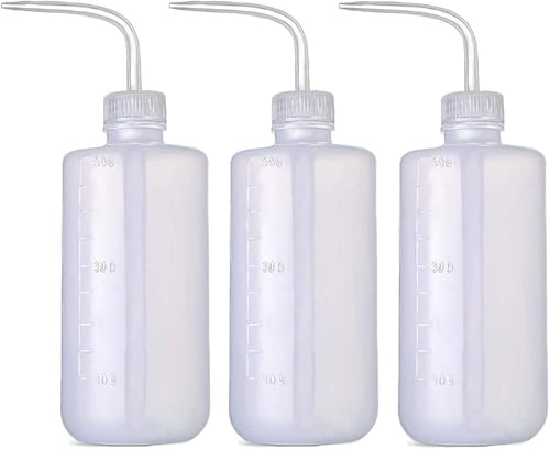 BEADNOVA Irrigation Bottle 500ml 17oz Indoor Plant Watering Can Water Squirt Bottle Plastic Rinse Bottle for Eyelash Extensions Eye Wash Tattoo Lab (3pcs)