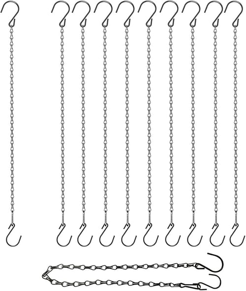 15 Pack BLK Storagehook Black Hanging Chains with Hooks, 21" Chain for Hanging Planter, Bird Feeders, Baskets Billboards Lanterns Wind Chimes Ornaments