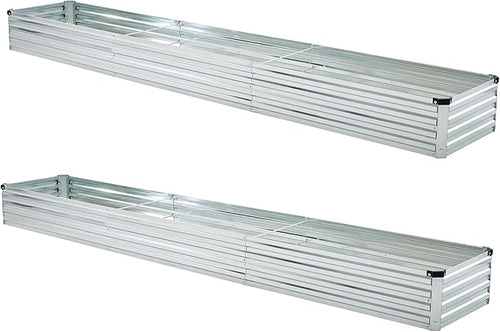 10x2x1ft(2 Pack) Galvanized Raised Garden Bed,Outdoor Planter Box Metal Patio Kit Planting Bed for Vegetables Flowers and Succulents,Silver