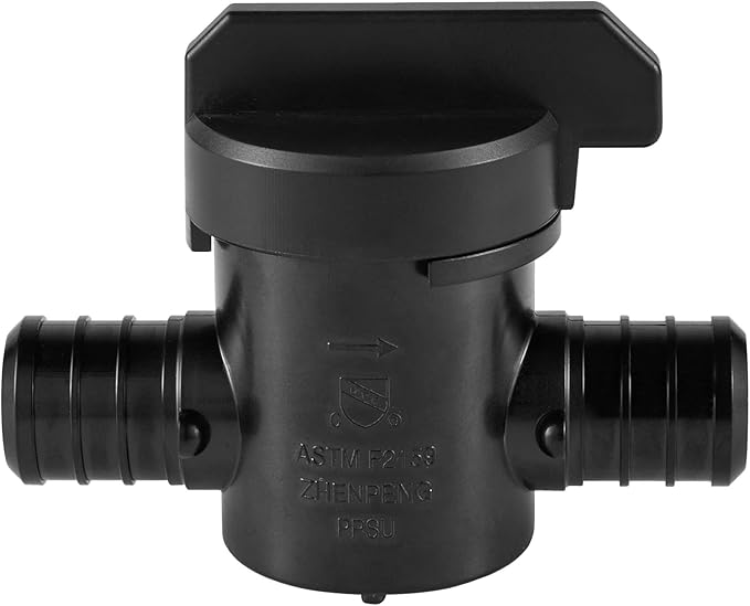 (Pack of 10) EFIELD Poly PPSU Barb Crimp Pex 3/4" X 3/4" Full Port Ball Valve, ASTM F2159