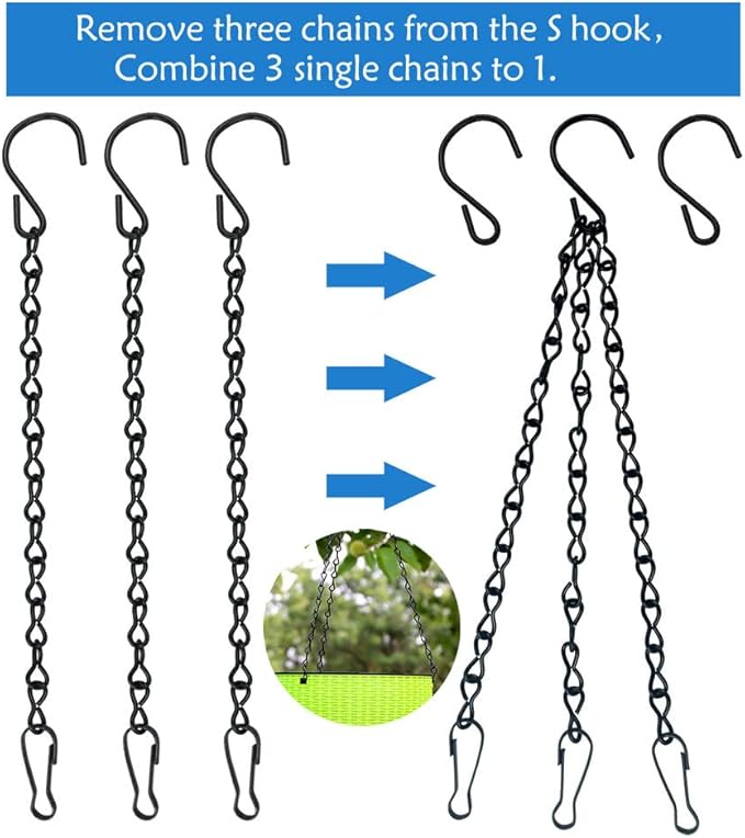 10 Pack 9.5 Inch Black Hanging Chains, Garden Plant Hangers for Hanging Bird Feeders, Billboards, Chalkboards, Basket, Planters, Lanterns, Wind Chimes and Decorative Ornaments Etc
