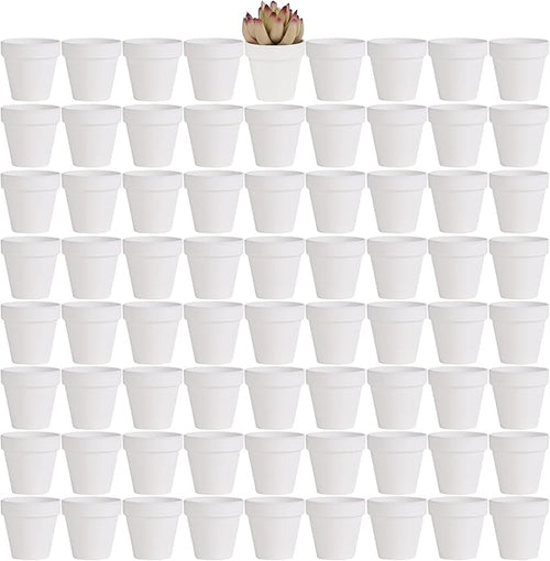 Yishang 72 pcs Small Mini White Clay Pots, 2.5'' Terracotta Pot Clay Ceramic Pottery Planter,Cactus Flower Terra Cotta Pots,Succulents Nursery Pots,with Drainage Hole,Great for Crafts,Wedding Favor