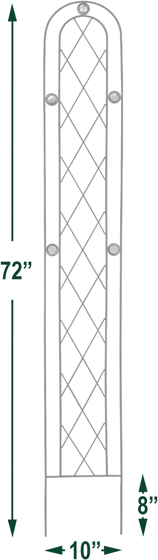 Arcadia Garden Products TR03 Arched Garden Trellis 6' x 10", Black