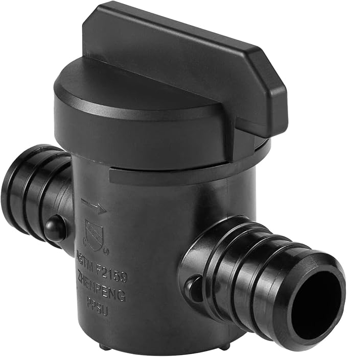 (Pack of 10) EFIELD Poly PPSU Barb Crimp Pex 3/4" X 3/4" Full Port Ball Valve, ASTM F2159