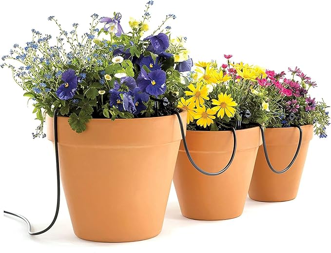 Raindrip R560DP Automatic Drip Irrigation Watering Kit with Customizable Timer for Containers and Hanging Baskets, Waters up to 20 Plants, Includes 20 PC Drippers, Black