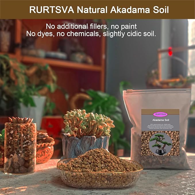 Akadama Bonsai Soil 5lbs Horticultural Potting Soil Amendment Cacti Succulent Plant Soil, Prevent Over Water, Provides Optimal Water Retention, Fast Drainage