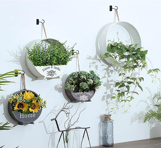 Ceiling Hooks for Hanging Plants,2Pack 4in for Plants,Lights,Planters,Lanterns,Hanging Bird Feeders,Wind Chimes,Indoor&Outdoor Decoration Black