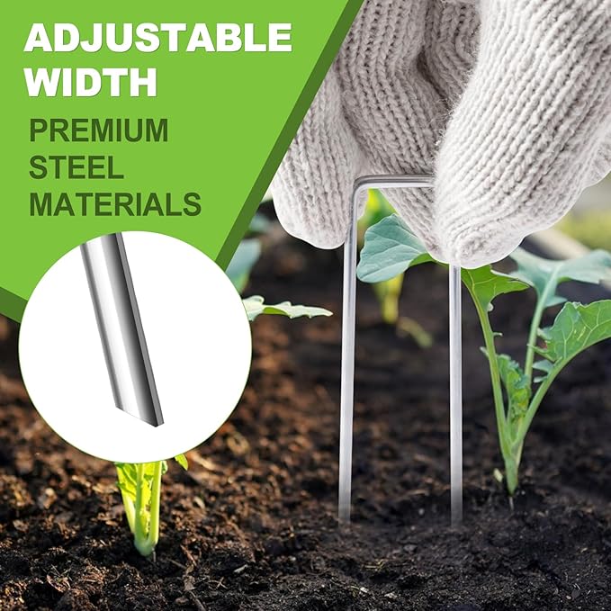 30 Pcs Galvanized Landscape Staples Metal Garden Stakes Heavy Duty for Ground Cover, U-Shaped Pins Yard Stakes Weed Barrier Fabric, Garden Hose, Drip Irrigation, 1 inch*(6+4 inch)