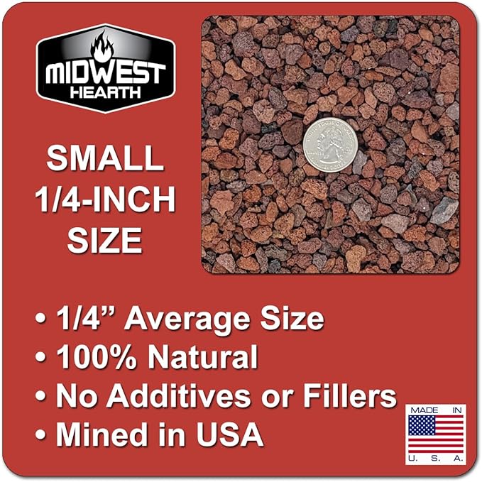Red Lava Rocks for Plants Natural Horticultural Volcanic Rock (1/4" Size) (Mined in USA) (5-lb Bag)
