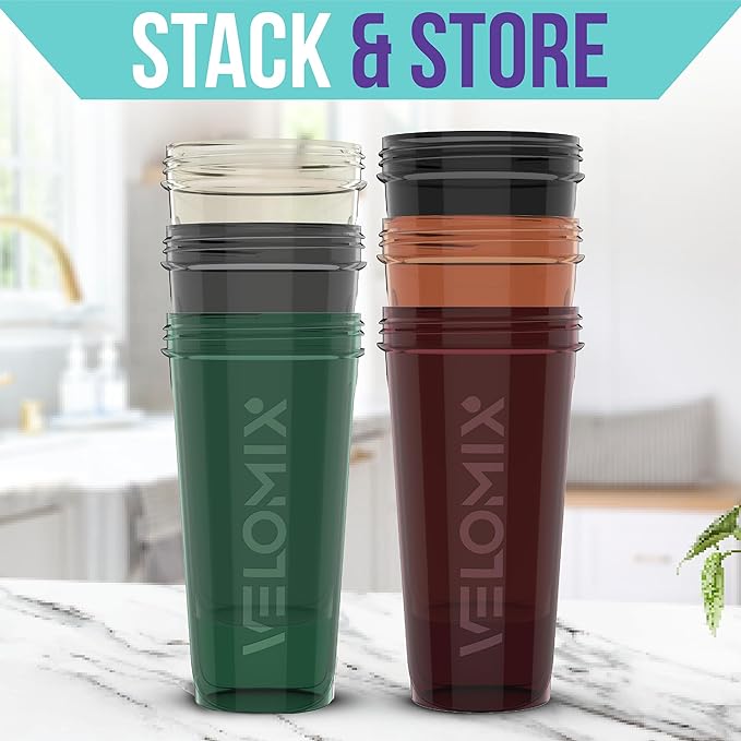 '-6 PACK- Shaker Cups for Protein Shakes 28 oz - 6x Wire Whisk | Leak Proof Protein Shaker Bottle for Protein Shakes, Shaker Bottle Pack for Pre & Post Workout, Shaker Cup, Shaker Bottle Cups