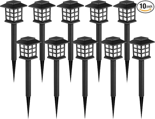 GIGALUMI Solar Outdoor Lights,10 Pack LED Solar Lights Outdoor Waterproof, Solar Walkway Lights Maintain 10 Hours of Lighting for Your Garden, Landscape, Path, Yard, Patio, Driveway