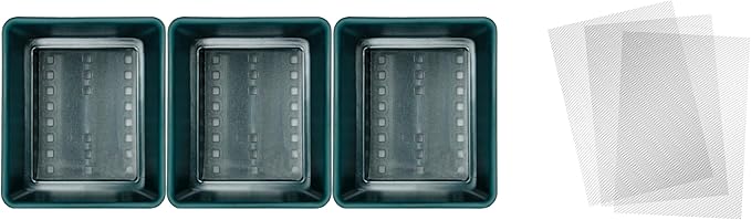 D'vine Dev Herb Garden Planter Set, Plastic Plant Pots with Drainage and Saucer, Indoor Succulent Cactus Vegetable Pot for Windowsill, Garden Balcony, Green, Set of 2, 76-V-C-2