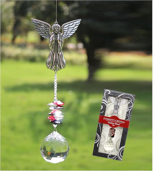Crystal Garden Suncatcher Hanging Crystals Ornament for Window Rainbow Maker Prisms Home Decor Gift Boxed Sun Catcher Gift Idea for Mom Friends Grandma,Angel