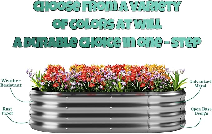 Galvanized Metal Round Raised Garden Bed Outdoor for Gardening Raised Garden Bed Kit,3x3x1FT Garden Raised Planter Box Outdoor