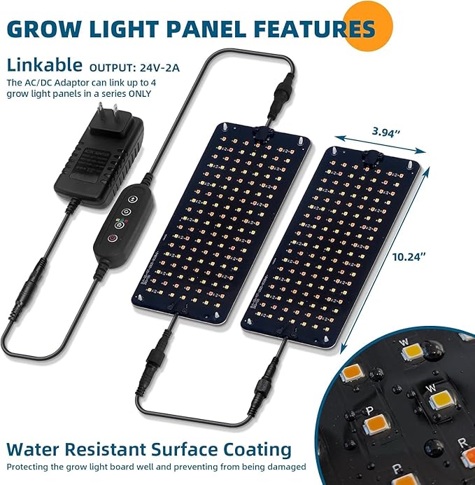 Barrina Plant Shelf with Grow Light, 5-Tier, Plant Stand with 40W Ultra-Thin Grow Light Panel for Hydroponics, Seedlings, Succulents, Flowers, Veg, 3/6/12h Timer, 15.7" L x 11.8" W x 59.1" H