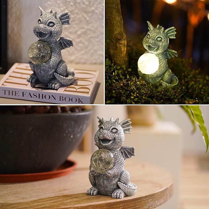Solar Garden Decor Statues Figurine: Garden Art for Patio Balcony Yard Lawn - Unique Christmas Birthdays Gifts for Mom Grandma Women Wife Sister
