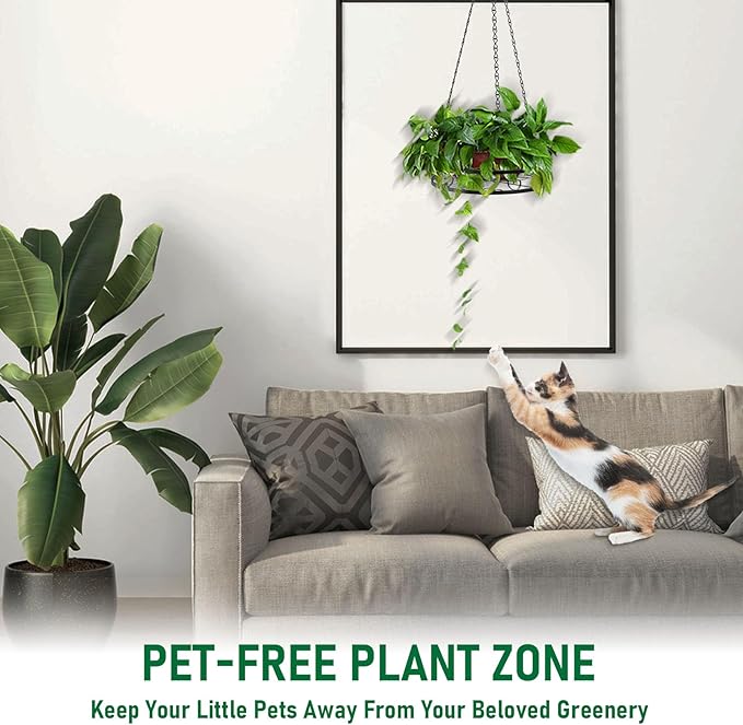 4-Pack Metal Hanging Planters for Outdoor Plants - Heavy Duty Hanging Baskets for Plants Outdoor with Chains and Long Hooks – Aesthetic Hanging Plant Holder for an Instant Indoor and Outdoor Decor