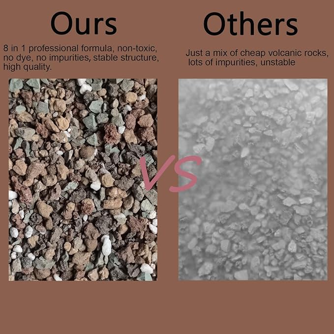 Mix Horticulturall 3lbs Lava Rocks Mixed Potting Soil for Plants Bonsai Succulents and Cacti Soil Decoration Gravel Volcanic Pumice Stones for Terrarium, Top Dressing, Fairy Gardening