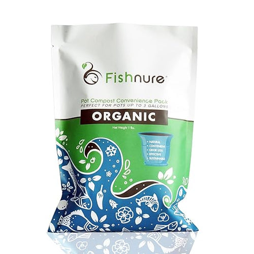 Fishnure - Humus Fish Compost Fertilizer for Indoor Plants, Outdoor Houseplant Fertilizer, Plant Food for Houseplants, Gardener Gifts, 1 lb Convenience Pack for 3-Gallon Pot