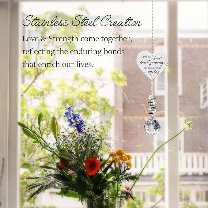 Memorial Crystal Suncatcher,Memory Gifts for Loss Loved Ones,in Loving Memory Gifts,Bereavement Gift Idea,Hanging Crystals Ornament for Window Rainbow Maker Prisms Home Decor Gift