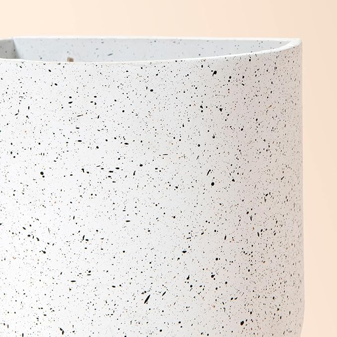 LA JOLIE MUSE Wall Hanging Planters for Indoor Plants,Hanging Flower Pots for Air Plants Succulent, Set of 2, 6 Inch, Speckled White