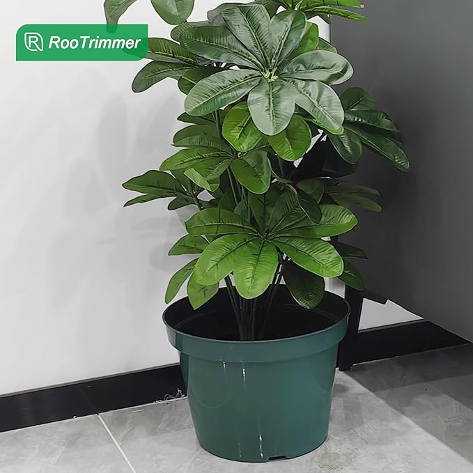 10 Pack Plastic Planter Pots, 10 Inch Thick Plant Pots with Multiple Drainage Holes, Pots for Plants Such as Herbs Strawberry and Flowers, Green Growing Planters for Outdoor Plants or Indoor (Green)