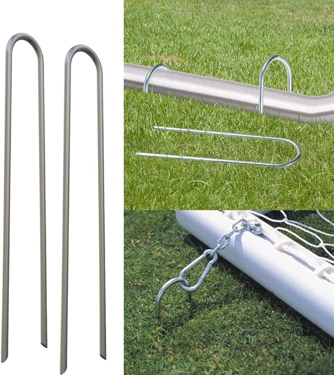 MySit 25 Pack 12 Inch Garden Stakes Heavy Duty 11 Gauge Galvanized Yard Staples U Pegs Fences Drip Irrigation Securing Stakes 1/2-Inch to 1-5/8-Inch Loop Stake for Anchoring Lawn Drippers Soaker Hose