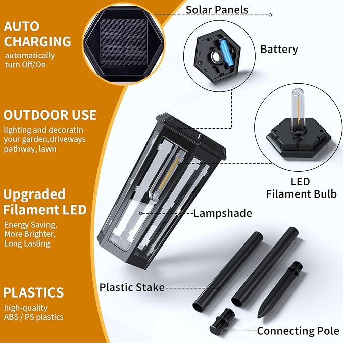 KINKAI Solar Path Lights Outdoor, Bright Garden Lights