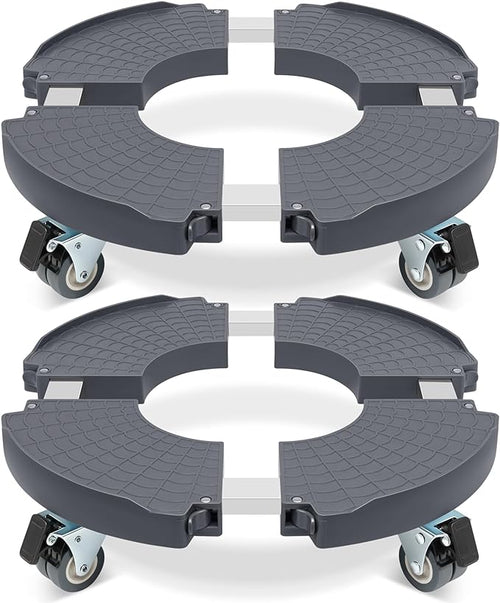 W B D WEIBIDA 2 Pack Plant Caddy with Wheels Heavy Duty Rolling Plant Stand Plant Roller Base for Large Planter Indoor Outdoor Round Dolly Cart with Casters