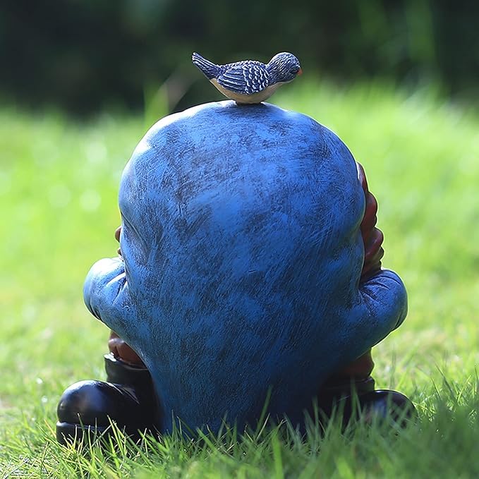 Garden Gnomes Outdoor Funny Welcome Gnomes Outdoor Statue Garden Gnome Figurine for Lawn Patio Yard Decoration Christmas Garden Gifts