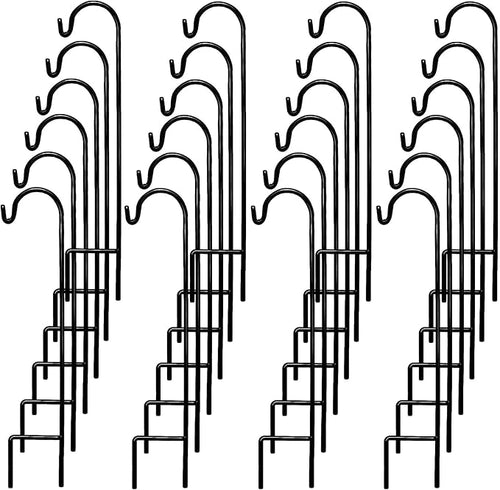 Ashman Shepherd's Hooks 35 Inch (24 Per Pack), Black, Made of Premium Metal for Hanging Solar Lights, Bird Feeders, Mason Jars, Christmas Lights, Lanterns, Garden Stakes and Wedding Décor.