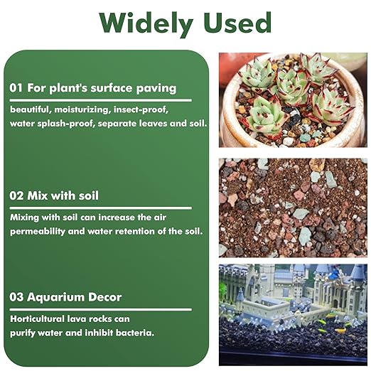 11 Pounds Mix Horticultural Lava Rocks, 3-6 mm Lava Rocks for Plants, Bonsai Rocks Horticultural Grit Soil Cover Gravel for Succulents and Hydroponics, Fairy Gardening, Top Dressing, Plant Drainage