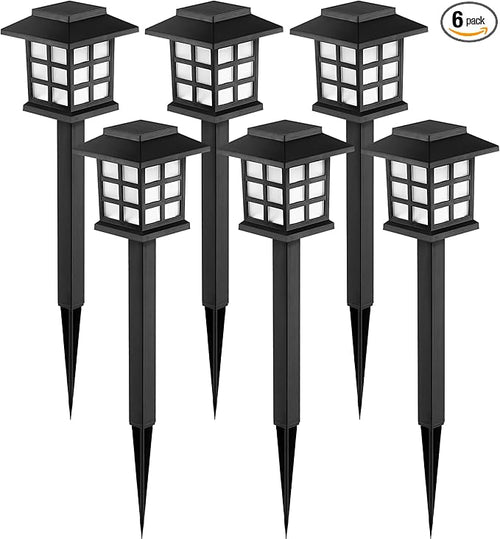 GIGALUMI Solar Outdoor Lights,6 Pack LED Solar Lights Outdoor Waterproof, Solar Walkway Lights Maintain 10 Hours of Lighting for Your Garden, Landscape, Path, Yard, Patio, Driveway