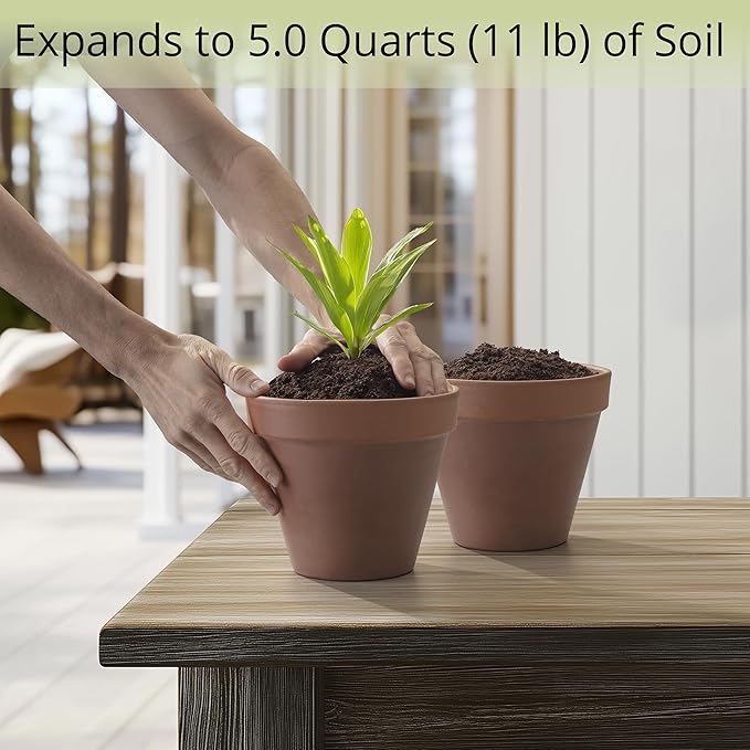 Coconut Coir Potting Soil for Indoor Plants - Expands to 5 Quart (11 lb) | Perfect for General Houseplants, Herbs, and Bonsai Trees - Expands with Water
