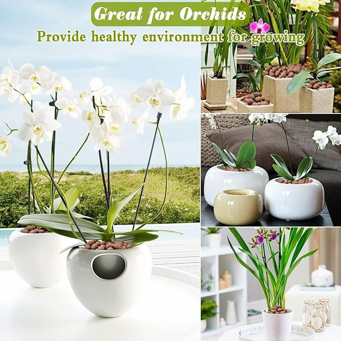 ZeeDix Leca Clay Pebbles for Plants, 14LB Leca Balls for Indoor Plants Hydroponic Grow Media, Natural Expanded Clay Pebbles for Potting Mix, Gardening Orchids Terrarium (4mm-16mm Clay Balls)