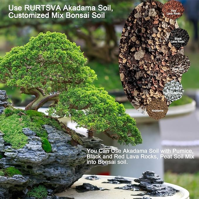 Akadama Bonsai Soil 5lbs Horticultural Potting Soil Amendment Cacti Succulent Plant Soil, Prevent Over Water, Provides Optimal Water Retention, Fast Drainage