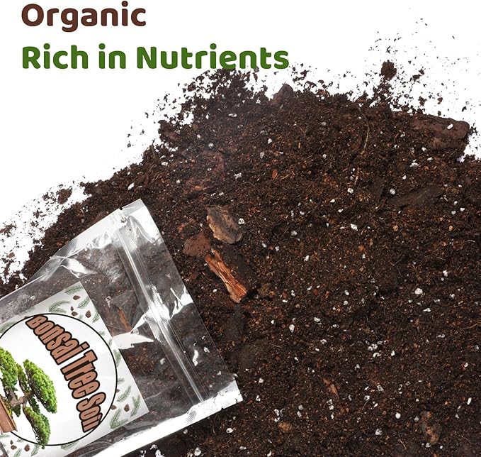Bonsai Soil Mix 4qt Ready to Use, Organic Bonsai Tree Soil Fits for Small Bonsai Pot, Suitable for Bonsai Seedling, Repotting, or Bonsai Starter Kit