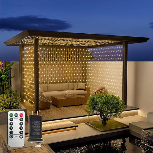 Net Lights Outdoor 10x10 FT, 8 Modes Connectable Mesh Lights with Remote & Timer- Connect 3 Sets, 30×10 FT Coverage, 270 LED Christmas Warm White for Trees, Bushes, Garden, Yard Decorations