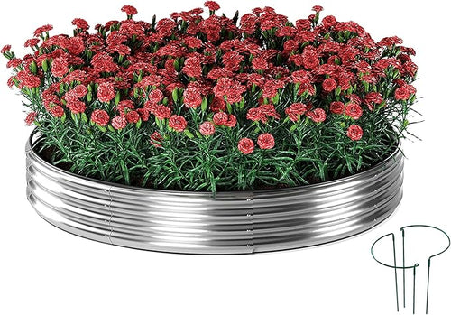 Galvanized Metal Round Raised Garden Bed Outdoor for Gardening Raised Garden Bed Kit,3x3x1FT Garden Raised Planter Box Outdoor
