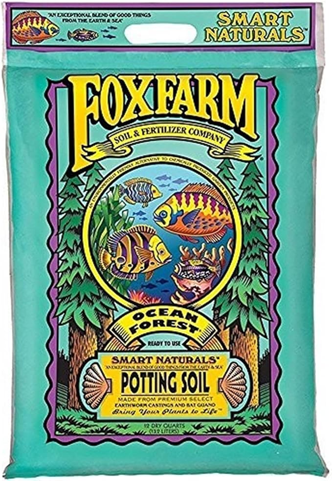 FoxFarm Ocean Forest Potting Soil, 12qt (Pack of 3) - Light, Aerated Texture, Designed for All Container Plants - pH Adjusted for Optimal Nutrient Uptake, Effectively Retains Moisture