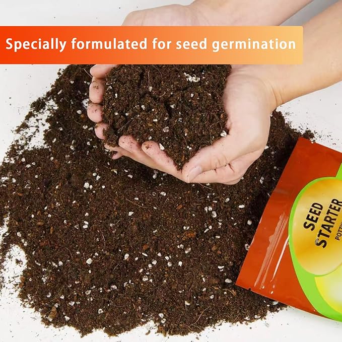 Seed Starting Soil Mix 10qt, Seed Starter Seedling Soil Ready to Use Suitable for Vegetable, Flower, Houseplant and Bonsai