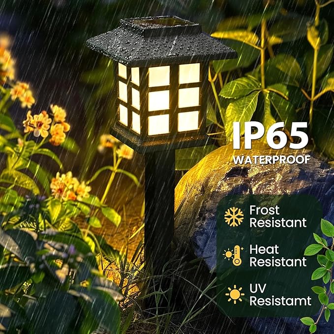 GIGALUMI Solar Outdoor Lights,10 Pack LED Solar Lights Outdoor Waterproof, Solar Walkway Lights Maintain 10 Hours of Lighting for Your Garden, Landscape, Path, Yard, Patio, Driveway