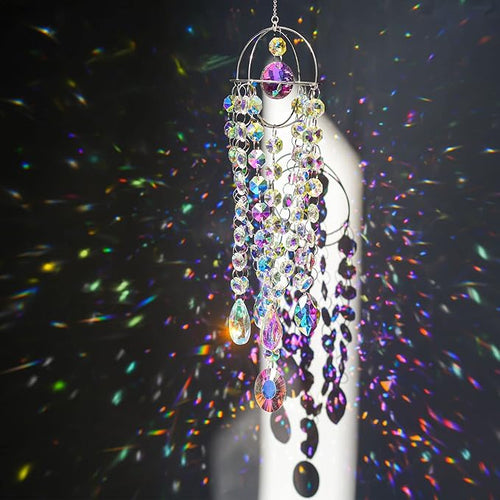 Sun Catchers with Crystals Rainbow Maker Hanging Crystals Prisms Suncatcher for Window - Crystal Chandelier Wind Chimes Sun Catchers Indoor Window Decorations