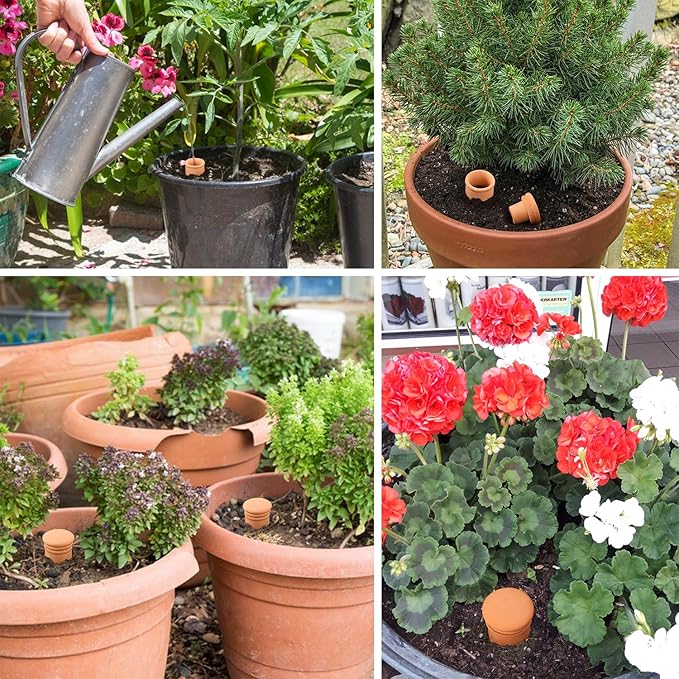 2pcs large Plant Watering Globes Ollas 10ร5ร5inch 61oz Terracotta Watering Pot Self Watering Planter Terra Cotta Clay Watering Spikes for Indoor Outdoor Plants Indoor Outdoor Large Reservoir Bulbs