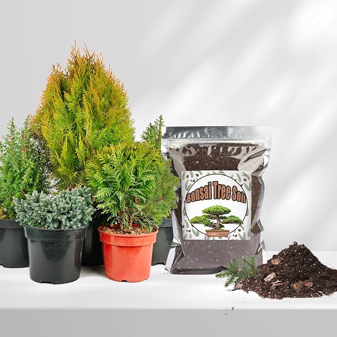 Bonsai Soil Mix 4qt Ready to Use, Organic Bonsai Tree Soil Fits for Small Bonsai Pot, Suitable for Bonsai Seedling, Repotting, or Bonsai Starter Kit