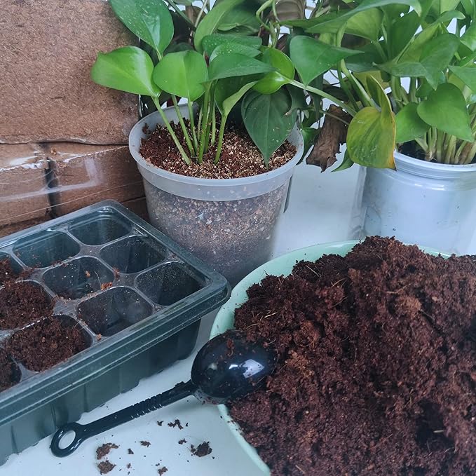 9-Pack Premium Organic Coco Coir Bricks for Plants - Low EC & pH Balance - 100% Natural Peat Moss Mix with Coconut Husk Fiber - Perfect for Gardening, Potting Soil Substrate - 12.6 lbs