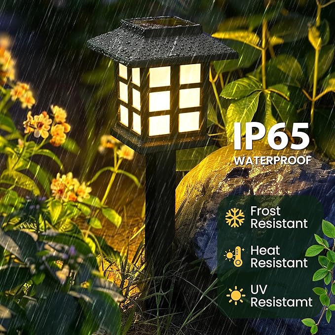 GIGALUMI Solar Outdoor Lights,8 Pack LED Solar Lights Outdoor Waterproof, Solar Walkway Lights Maintain 10 Hours of Lighting for Your Garden, Landscape, Path, Yard, Patio, Driveway