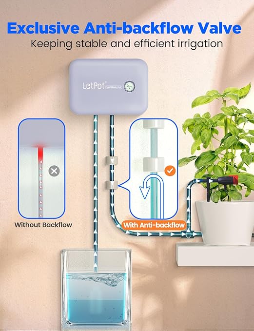 LetPot Automatic Watering System for Potted Plants, Drip Irrigation Kit System, Smart Plant Watering Devices for Indoor Outdoor, Water Shortage Remind, IPX66 (Grey